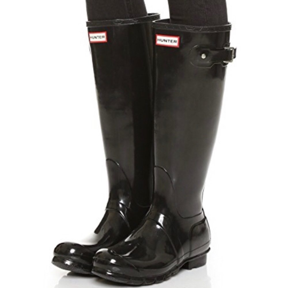 Hunter original tall boots - black gloss